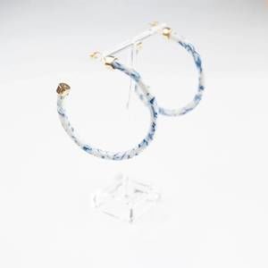NEW HOO women's hoops earrings in blue